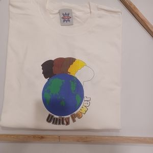 Unitypower Unisex White 100% Cotton Graphic design T-shirt M-2XL
